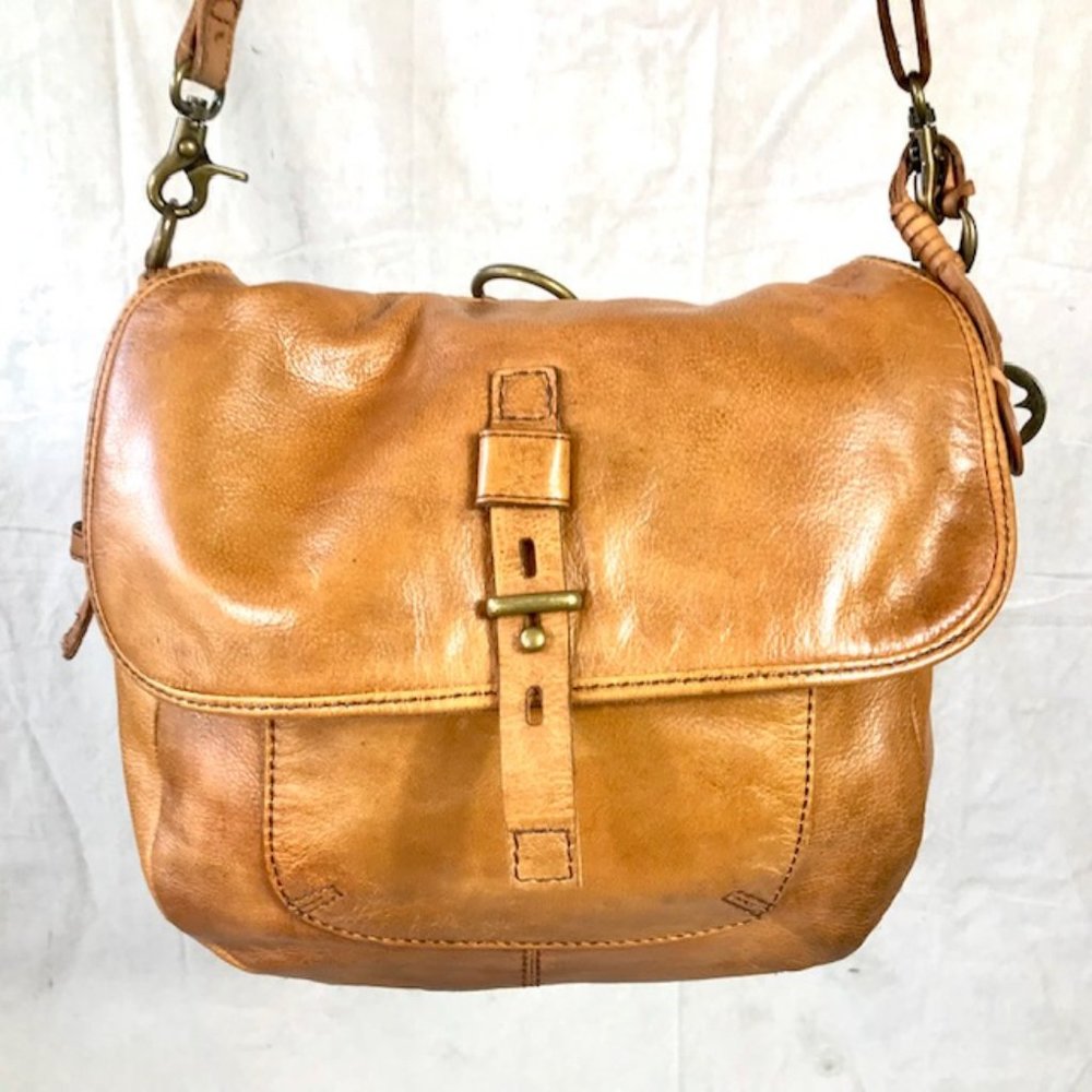LUCKY BRAND Leather Shoulder Bag w/ Adjustable Strap Large 12” x 13”